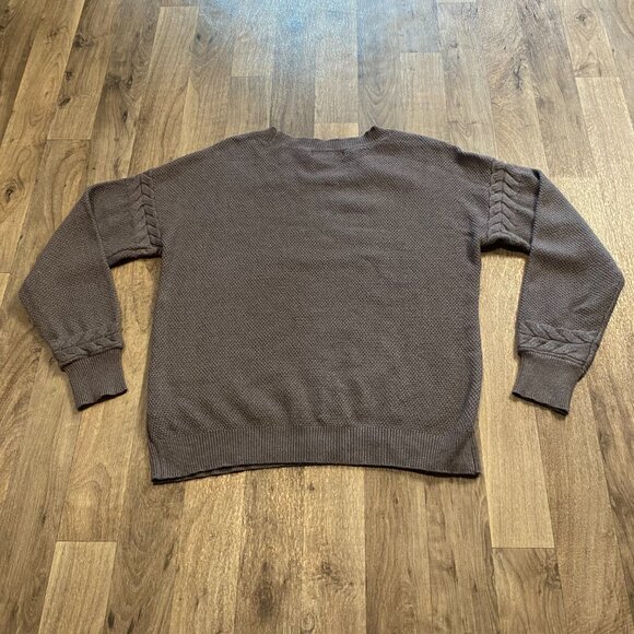 Joan Vass NY Gray Cable Knit Sweater Size Medium - Picture 3 of 6